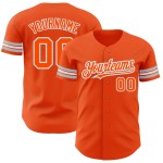 Baseball Authentic Jersey Weiß-Grau Custom Orange Baseball Authentic Jersey Weiß-Grau Custom Orange