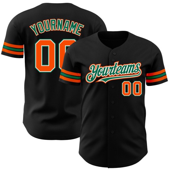 Grün Schwarz Custom Orange-Kelly Baseball Jersey Authentic Grün Schwarz Custom Orange-Kelly Baseball Jersey Authentic