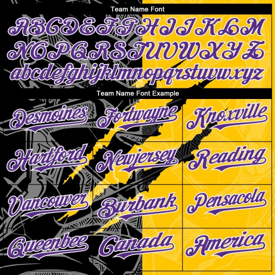 Purple Scratch Custom Baseball 3D Graffiti Authentic Muster Gelb-Schwarz Jersey Purple Scratch Custom Baseball 3D Graffiti Authentic Muster Gelb-Schwarz Jersey