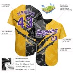 Purple Scratch Custom Baseball 3D Graffiti Authentic Muster Gelb-Schwarz Jersey Purple Scratch Custom Baseball 3D Graffiti Authentic Muster Gelb-Schwarz Jersey