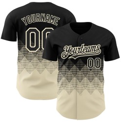 Design Quadratische Formen Gradienten Baseball Muster Creme Jersey Authentic Schwarz 3D Custom