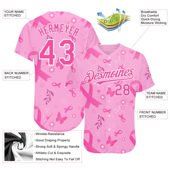 Jersey Pflege Frauen Rosa Authentische Brust Monat Weiß Krebs Baseball Bewusstsein 3D Unterstützung Gesundheit Rosa Custom Band Jersey Pflege Frauen Rosa Authentische Brust Monat Weiß Krebs Baseball Bewusstsein 3D Unterstützung Gesundheit Rosa Custom Band