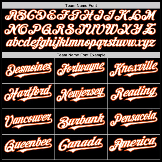 Schwarz Weiß-Orange Custom Baseball 3 Arm Jersey Formen Authentische Farben Schwarz Weiß-Orange Custom Baseball 3 Arm Jersey Formen Authentische Farben