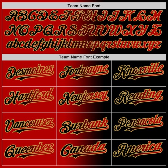 Jersey Schwarz Authentic Gradient Rot-Old Custom Gold Fashion Baseball Jersey Schwarz Authentic Gradient Rot-Old Custom Gold Fashion Baseball