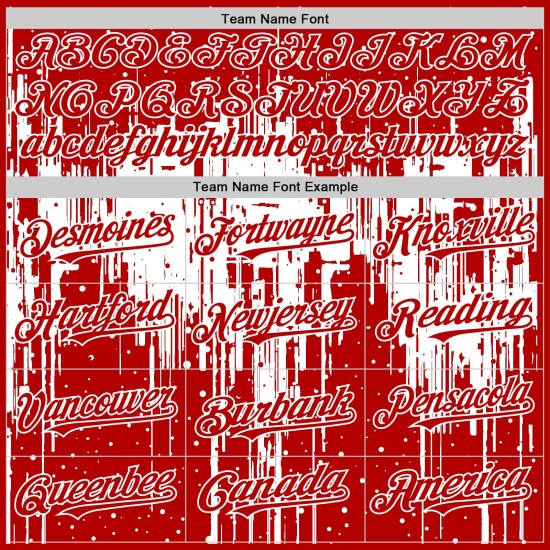 Art Red Splatter 3D Jersey Tropfendes Weiß Authentisches individuelles Muster Baseball-Design Art Red Splatter 3D Jersey Tropfendes Weiß Authentisches individuelles Muster Baseball-Design