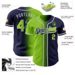 Jersey Custom Baseball Gradient Neon Authentic Fashion Navy Grün-Grau Jersey Custom Baseball Gradient Neon Authentic Fashion Navy Grün-Grau