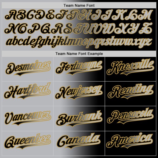 Gradient Custom Fashion Baseball Grau-Altgold Authentic Schwarz Jersey Gradient Custom Fashion Baseball Grau-Altgold Authentic Schwarz Jersey