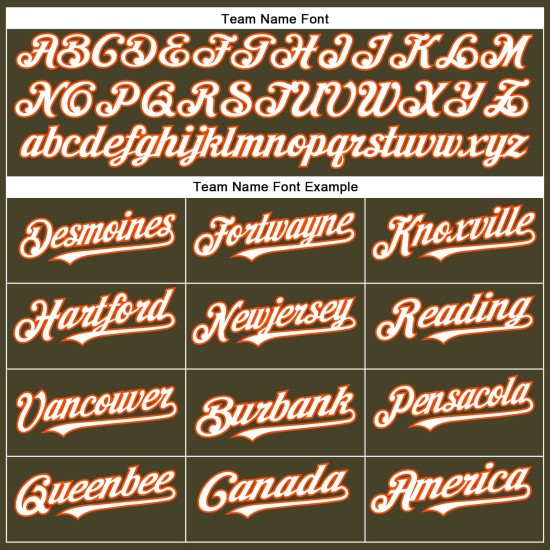 Salute Service Trikot Baseball Authentic Olivgrün bis Custom Weiß-Orange Salute Service Trikot Baseball Authentic Olivgrün bis Custom Weiß-Orange