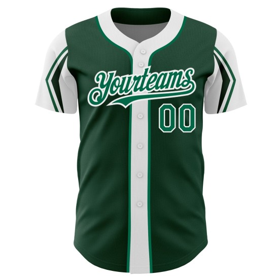 Custom Shapes Baseball Grün-Weiß Farben Authentic 3 Jersey Arm Kelly Green Custom Shapes Baseball Grün-Weiß Farben Authentic 3 Jersey Arm Kelly Green