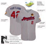 Authentisches Jersey Nadelstreifen Marine Rot Baseball Custom Grau Authentisches Jersey Nadelstreifen Marine Rot Baseball Custom Grau