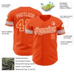 Baseball Authentic Jersey Weiß-Grau Custom Orange Baseball Authentic Jersey Weiß-Grau Custom Orange