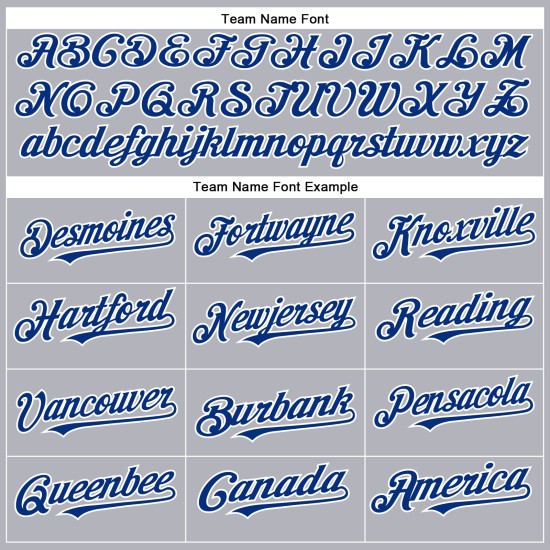 Jersey Royal-Weiß Baseball Authentic Custom Grau Jersey Royal-Weiß Baseball Authentic Custom Grau