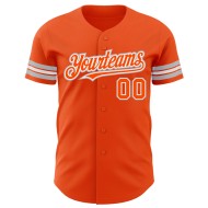 Baseball Authentic Jersey Weiß-Grau Custom Orange Baseball Authentic Jersey Weiß-Grau Custom Orange