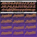 Baseball Design Gradient Jersey Lila-Gold Formen Authentische Custom Square 3D Schwarz Muster Baseball Design Gradient Jersey Lila-Gold Formen Authentische Custom Square 3D Schwarz Muster