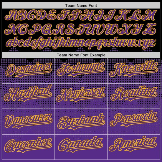 Baseball Design Gradient Jersey Lila-Gold Formen Authentische Custom Square 3D Schwarz Muster Baseball Design Gradient Jersey Lila-Gold Formen Authentische Custom Square 3D Schwarz Muster