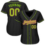 Neon Jersey Baseball Authentic Grün-Pink Nadelstreifen Weiß Custom Schwarz Neon Jersey Baseball Authentic Grün-Pink Nadelstreifen Weiß Custom Schwarz