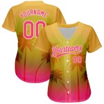 Bäume Design Gold Muster 3D Baseball Neon Authentic Hawaii Rosa-Weiß Palm Custom Jersey Bäume Design Gold Muster 3D Baseball Neon Authentic Hawaii Rosa-Weiß Palm Custom Jersey