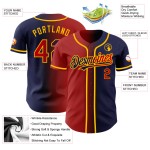 Jersey Authentic Navy Fashion Rot-Gold Gradient Custom Baseball Jersey Authentic Navy Fashion Rot-Gold Gradient Custom Baseball