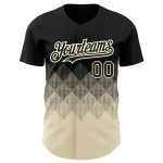 Design Quadratische Formen Gradienten Baseball Muster Creme Jersey Authentic Schwarz 3D Custom Design Quadratische Formen Gradienten Baseball Muster Creme Jersey Authentic Schwarz 3D Custom