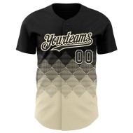 Design Quadratische Formen Gradienten Baseball Muster Creme Jersey Authentic Schwarz 3D Custom Design Quadratische Formen Gradienten Baseball Muster Creme Jersey Authentic Schwarz 3D Custom