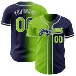Jersey Custom Baseball Gradient Neon Authentic Fashion Navy Grün-Grau Jersey Custom Baseball Gradient Neon Authentic Fashion Navy Grün-Grau