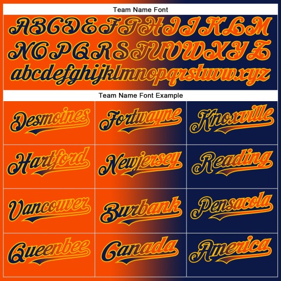 Jersey Authentic Fashion Baseball Orange-Gold Custom Navy Gradient Jersey Authentic Fashion Baseball Orange-Gold Custom Navy Gradient