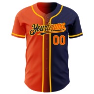 Jersey Authentic Fashion Baseball Orange-Gold Custom Navy Gradient Jersey Authentic Fashion Baseball Orange-Gold Custom Navy Gradient