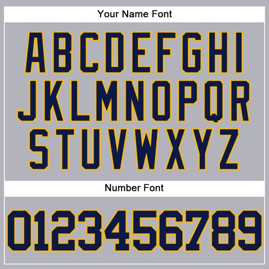 Marineblau-Gold-Trikot Baseball Grau Authentic Custom Marineblau-Gold-Trikot Baseball Grau Authentic Custom