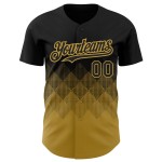 Baseball Schwarz Design Authentische Quadrat Gold Muster Formen 3D Jersey Alten Farbverlauf Custom Baseball Schwarz Design Authentische Quadrat Gold Muster Formen 3D Jersey Alten Farbverlauf Custom