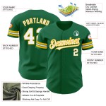 Benutzerdefiniertes Baseball Weiß-Gold Kelly Authentic Trikot Grün Benutzerdefiniertes Baseball Weiß-Gold Kelly Authentic Trikot Grün