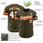 Salute Service Trikot Baseball Authentic Olivgrün bis Custom Weiß-Orange Salute Service Trikot Baseball Authentic Olivgrün bis Custom Weiß-Orange