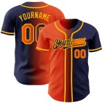 Jersey Authentic Fashion Baseball Orange-Gold Custom Navy Gradient Jersey Authentic Fashion Baseball Orange-Gold Custom Navy Gradient